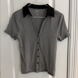 GAP Monochrome Striped Polo Shirt